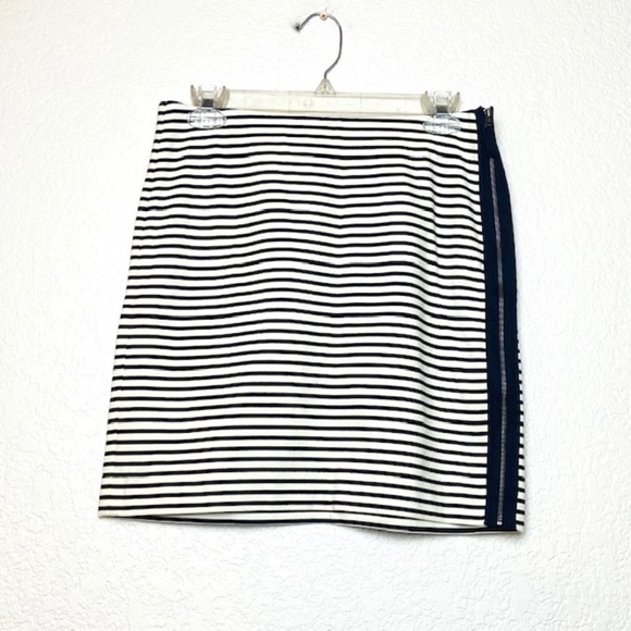 MADEWELL Eventide Blue White Stripe Side Zip Skirt - Picture 2 of 6